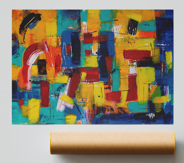 Blue Swirling Symphony Print