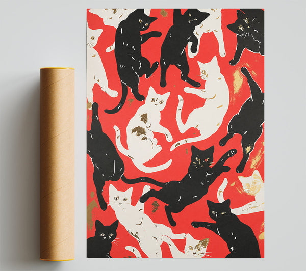 Red Cat Chaos Poster