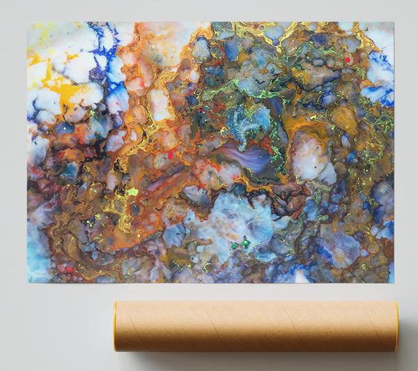 Golden Abstract Swirls Poster