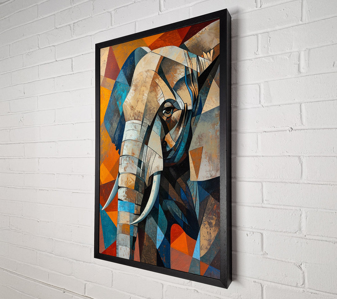  A Canvas Print of Cubism Elephant Canvas Wall Art