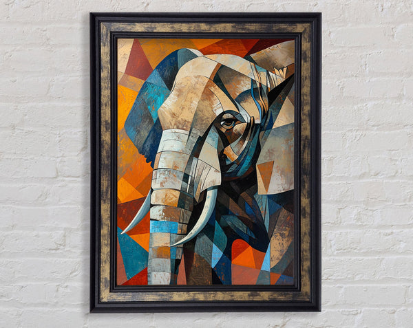 Cubism Elephant Framed Print