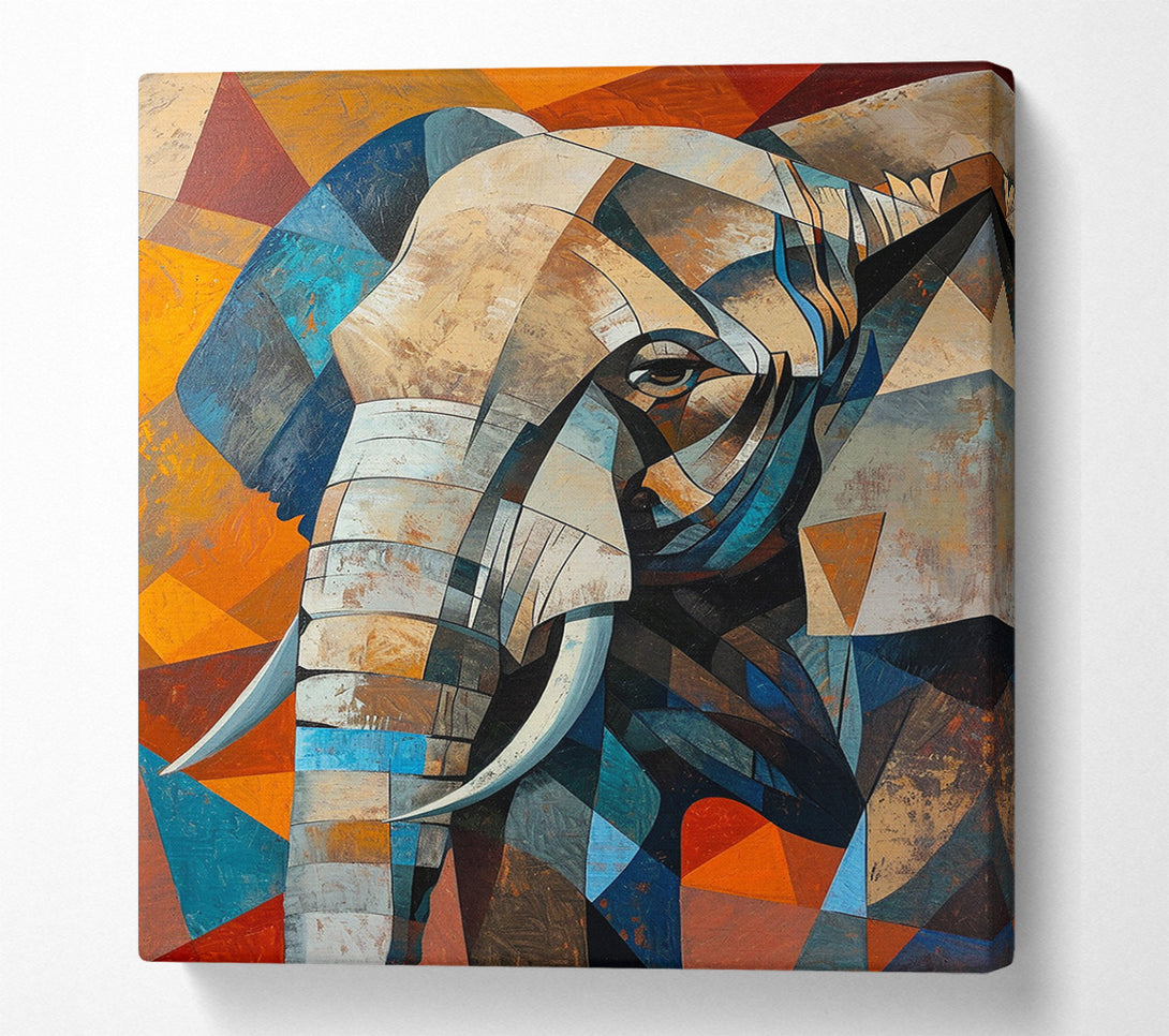  A Canvas Print of Cubism Elephant Canvas Wall Art