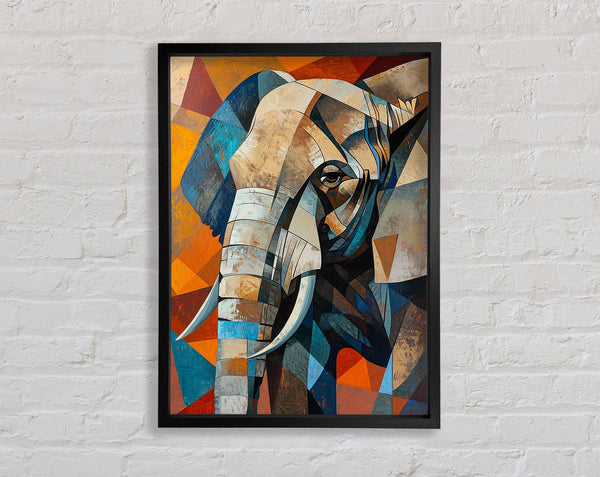 Cubism Elephant Framed Print