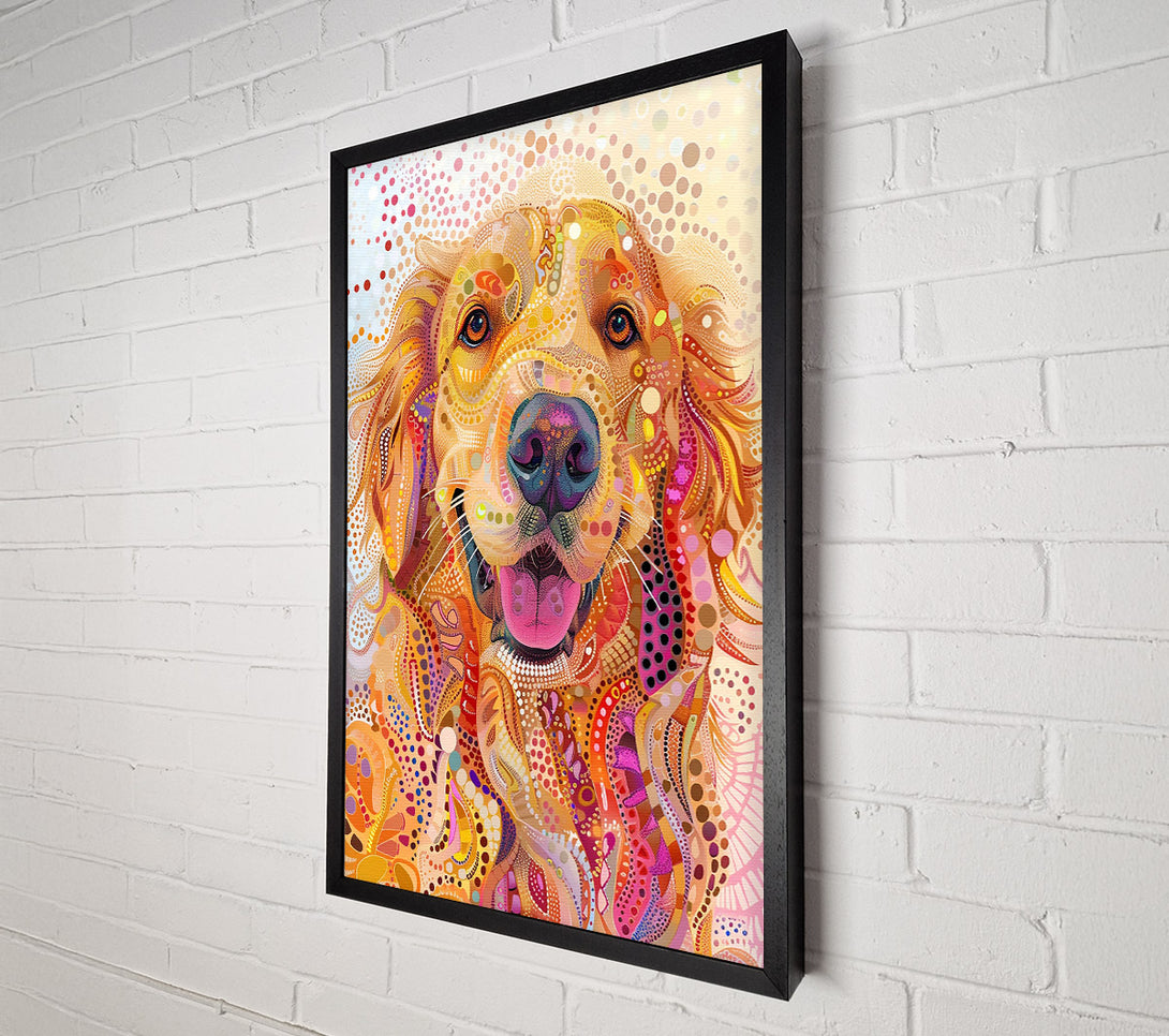  A Canvas Print of Golden Mosaic Smile Canvas Print