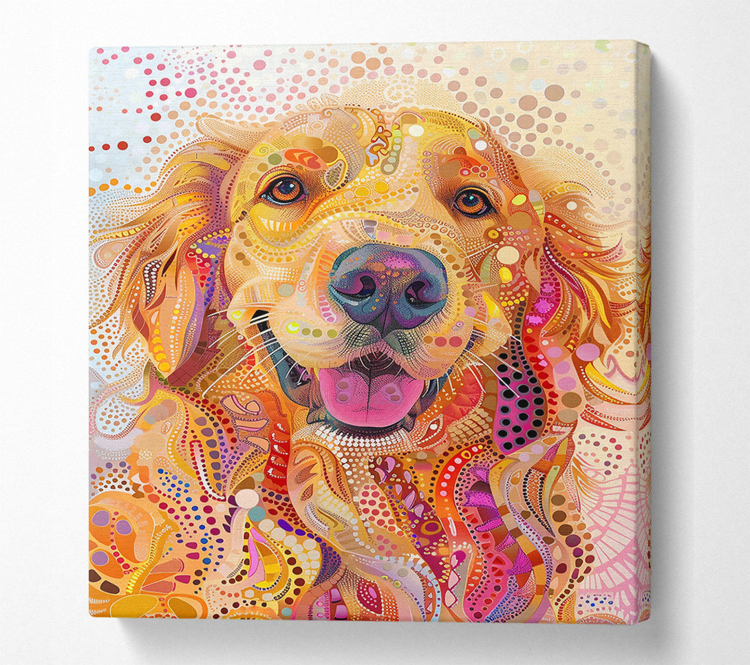  A Canvas Print of Golden Mosaic Smile Canvas Print