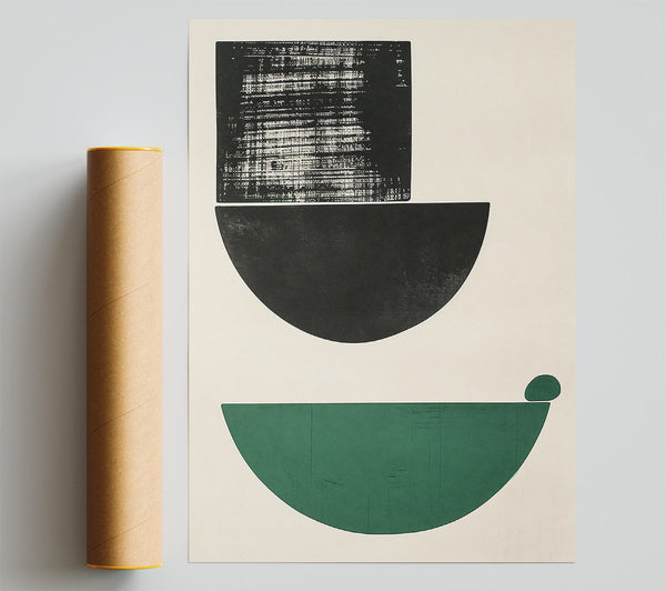 Emerald Abstract Forms Giclee Print