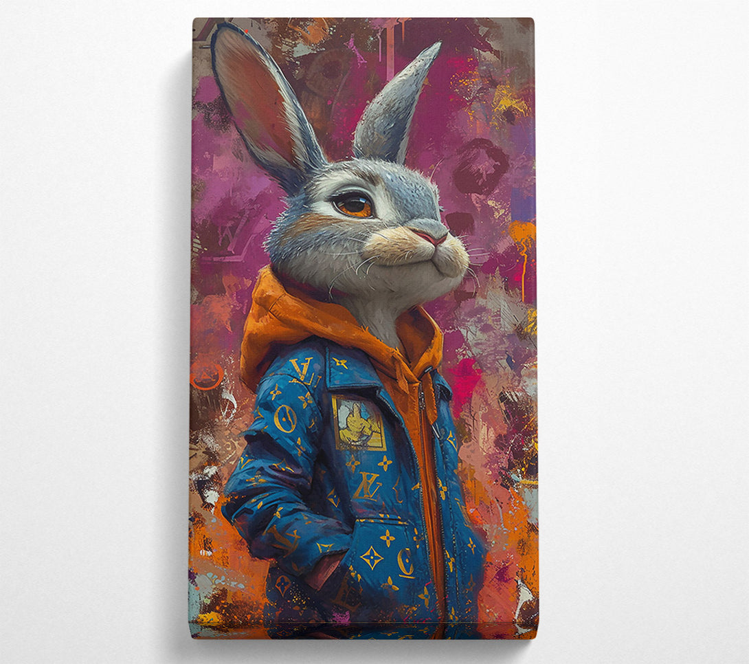  A Canvas Print of Blue Bunny Drip Canvas Print