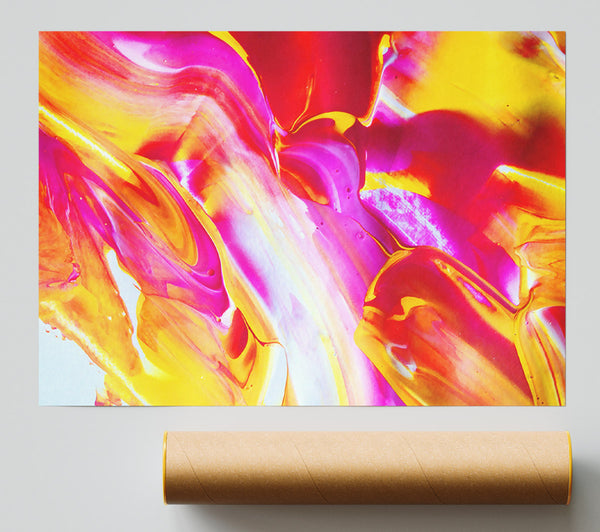 Crimson And Gold Swirl Giclee Print