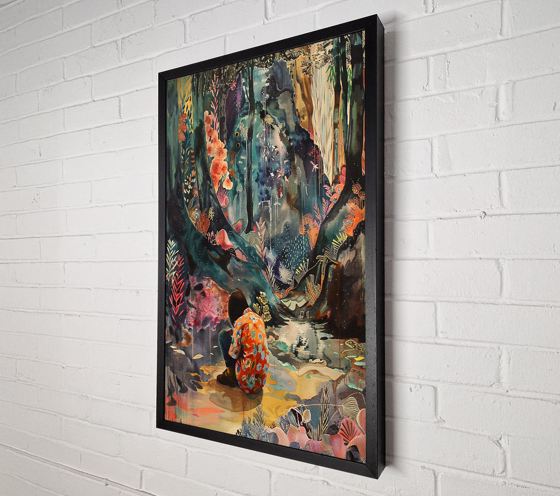  A Canvas Print of Teal Forest Reflections Canvas Wall Art