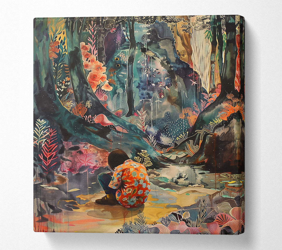  A Canvas Print of Teal Forest Reflections Canvas Wall Art