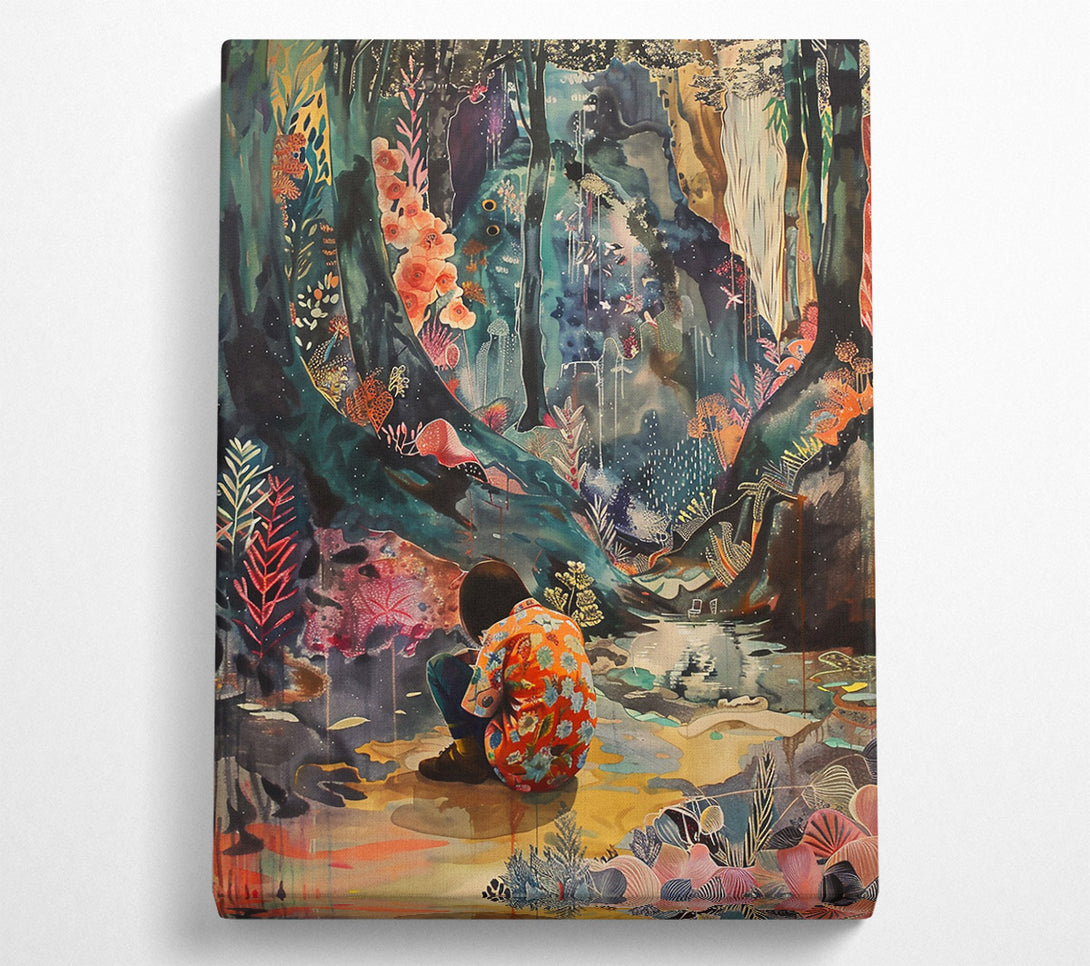  A Canvas Print of Teal Forest Reflections Canvas Wall Art