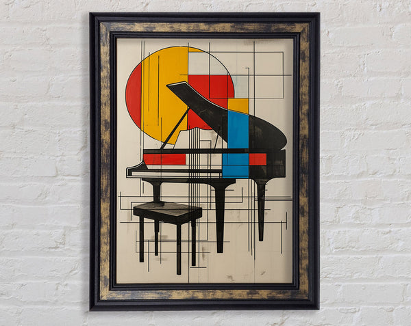 Cubism Piano Framed Print