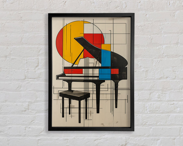 Cubism Piano Framed Print