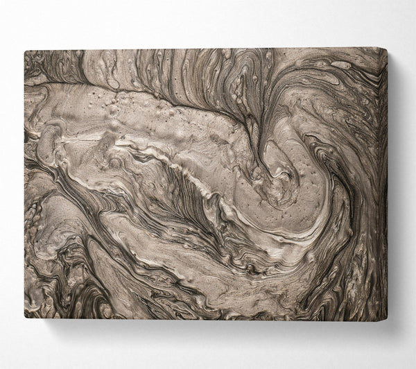  A Canvas Print of Silver Swirling Abstract Canvas Art