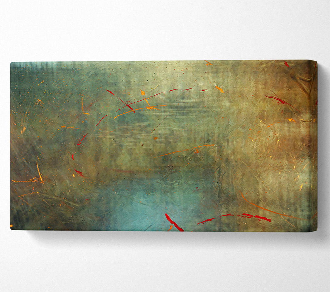  A Canvas Print of Emerald And Rust Drizzle Canvas Wall Art