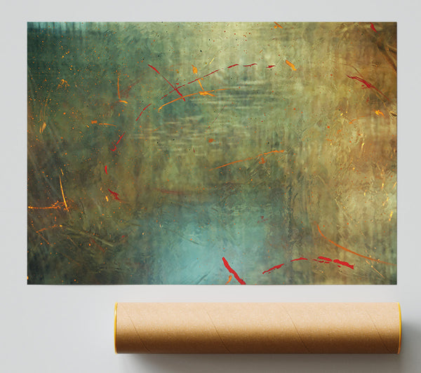 Emerald And Rust Drizzle Print
