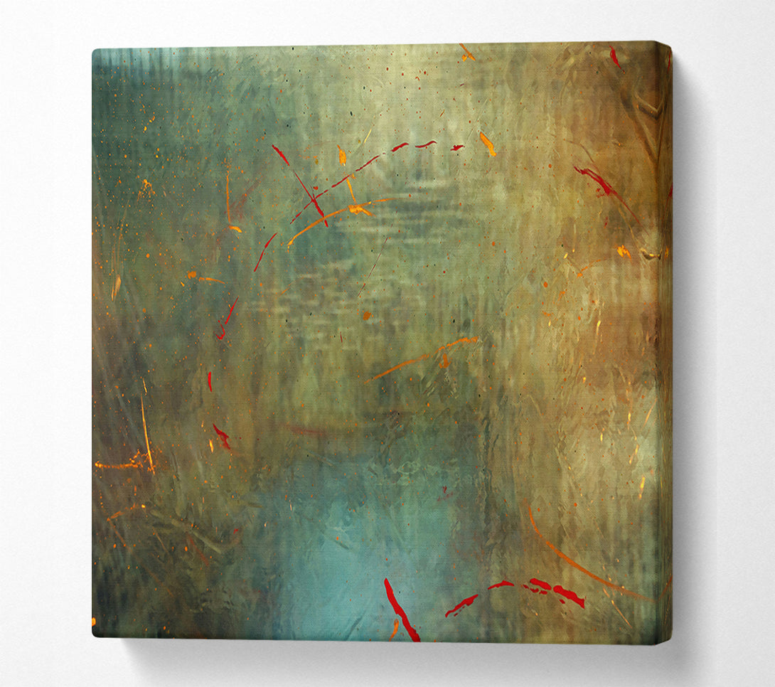  A Canvas Print of Emerald And Rust Drizzle Canvas Wall Art