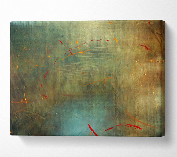  A Canvas Print of Emerald And Rust Drizzle Canvas Wall Art