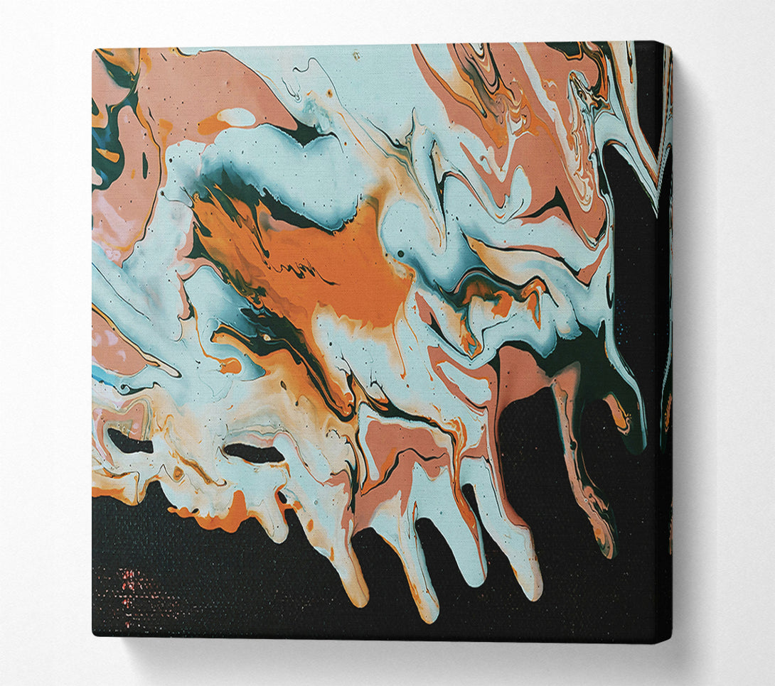  A Canvas Print of Azure Swirls And Drips Canvas Print