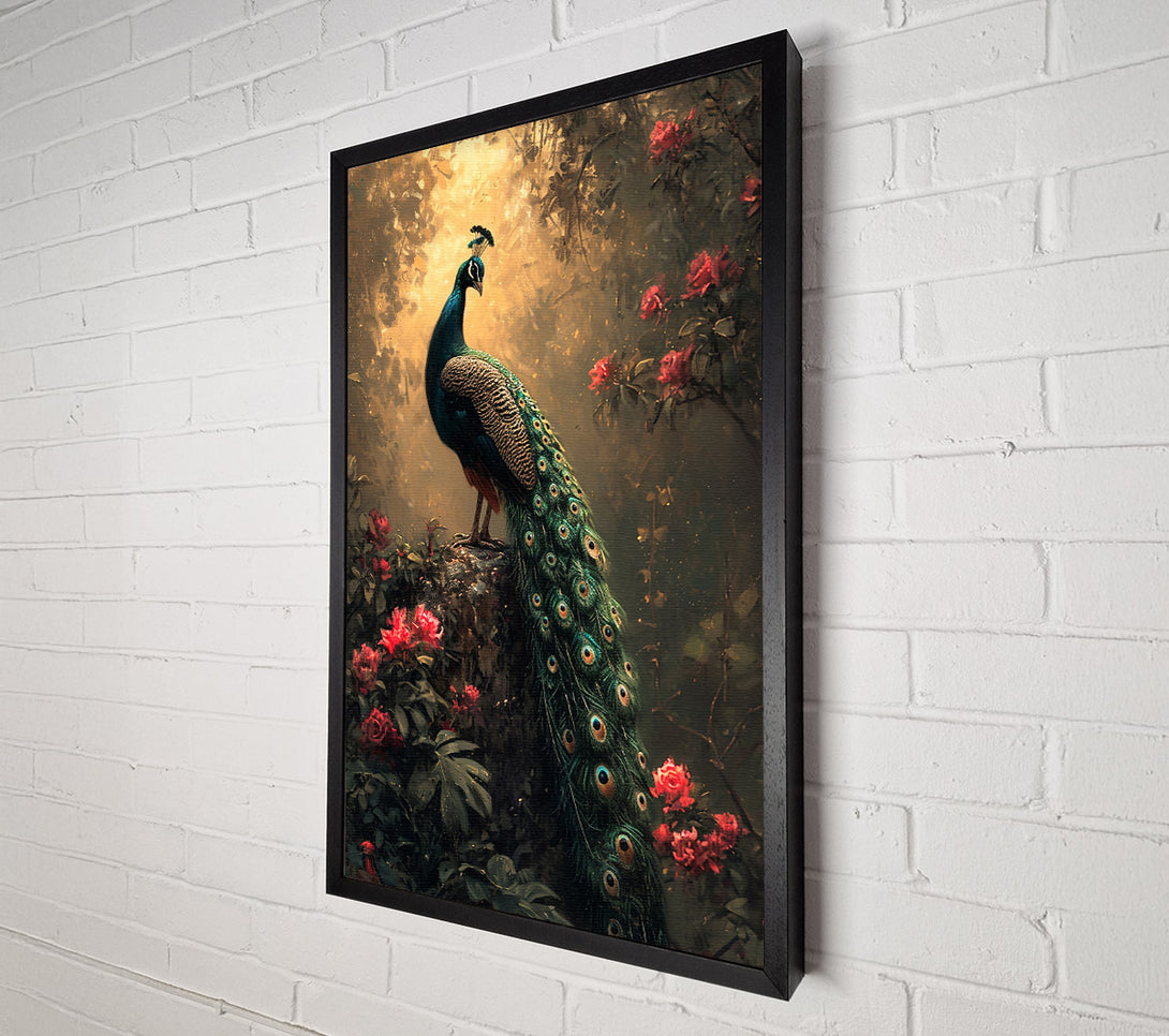  A Canvas Print of Emerald Peacock'S Garden Canvas Art