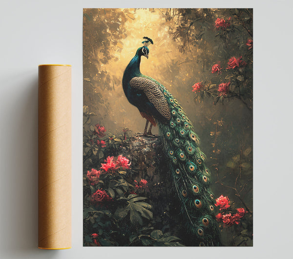 Emerald Peacock'S Garden Poster