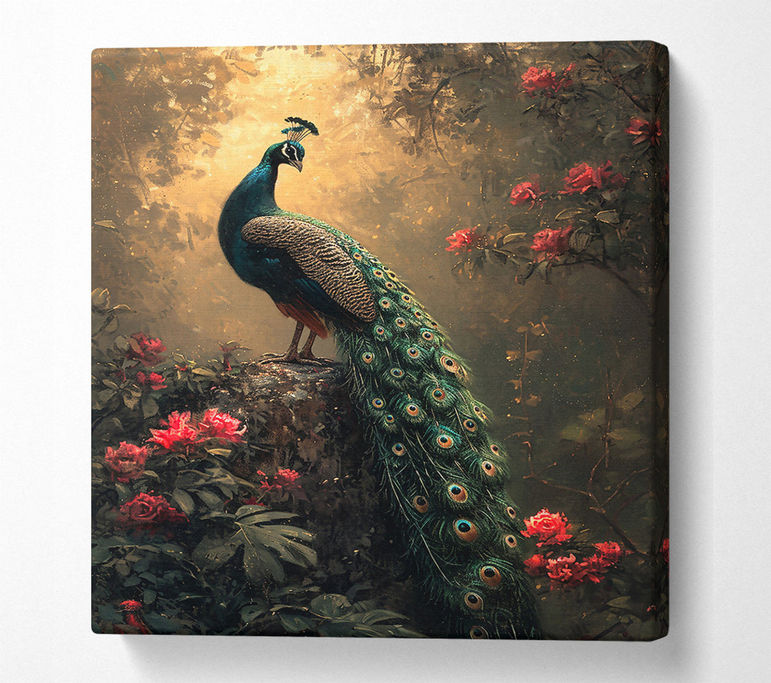  A Canvas Print of Emerald Peacock'S Garden Canvas Art
