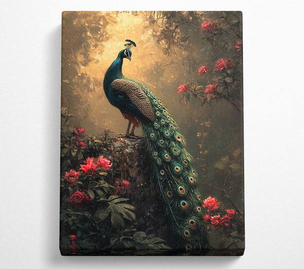 A Canvas Print of Emerald Peacock'S Garden Canvas Art