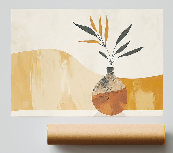 Rustic Orange Vase Poster