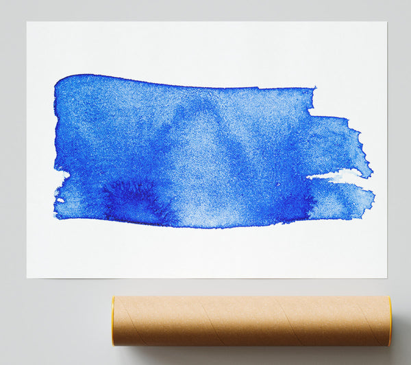 Azure Abstract Brushstroke Poster