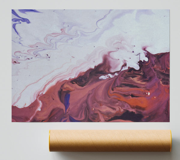 Crimson Swirls Of White Giclee Print