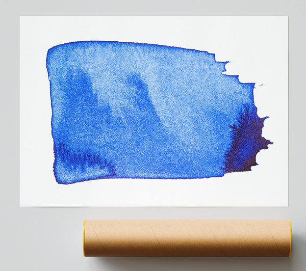 Azure Ink Splatters Print