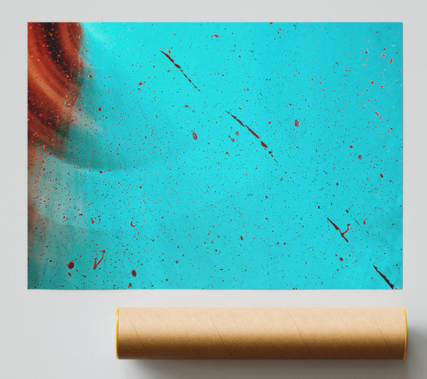 Teal Splattering Sky Print