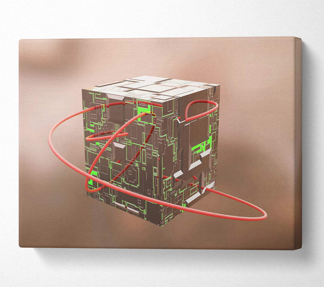  A Canvas Print of Brown Circuitry Embrace Canvas Art