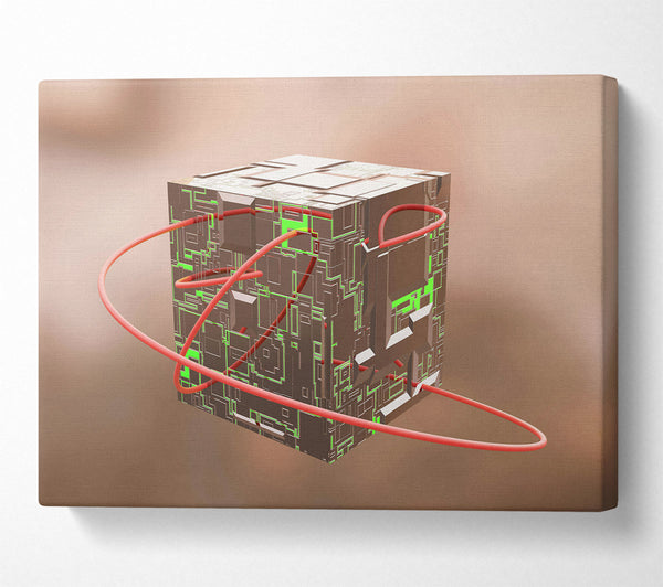  A Canvas Print of Brown Circuitry Embrace Canvas Art