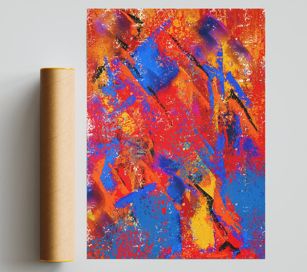 Red And Blue Splatter Print