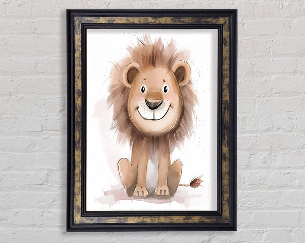 Cute Little Lion Framed Print