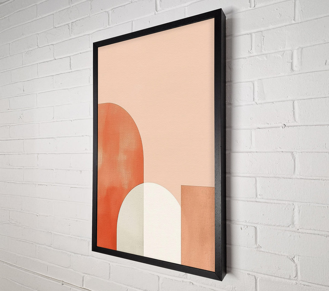  A Canvas Print of Coral Geometric Shapes Canvas Art