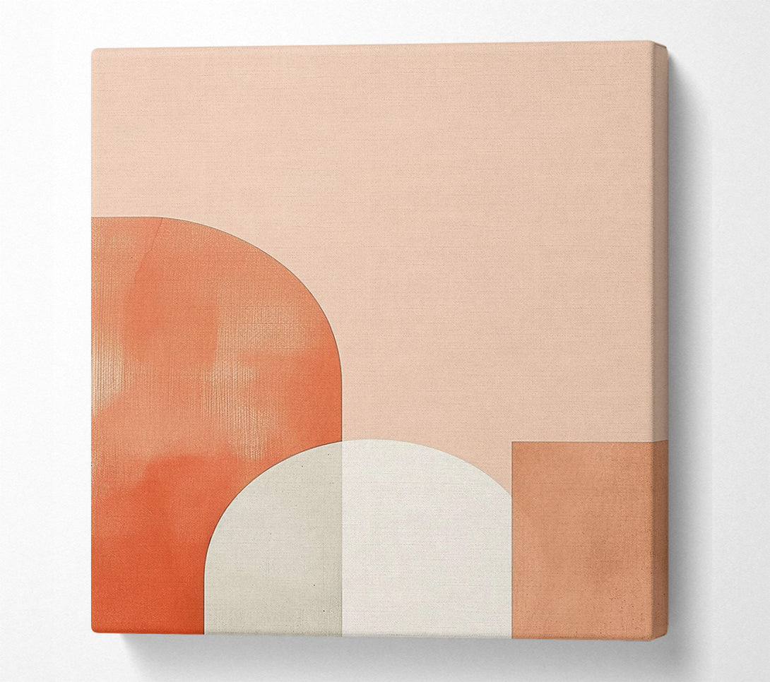  A Canvas Print of Coral Geometric Shapes Canvas Art