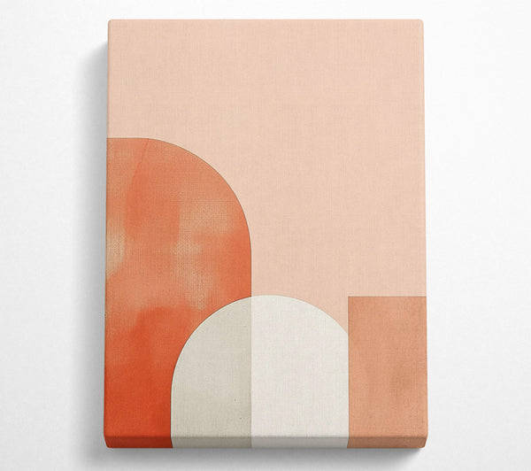 A Canvas Print of Coral Geometric Shapes Canvas Art