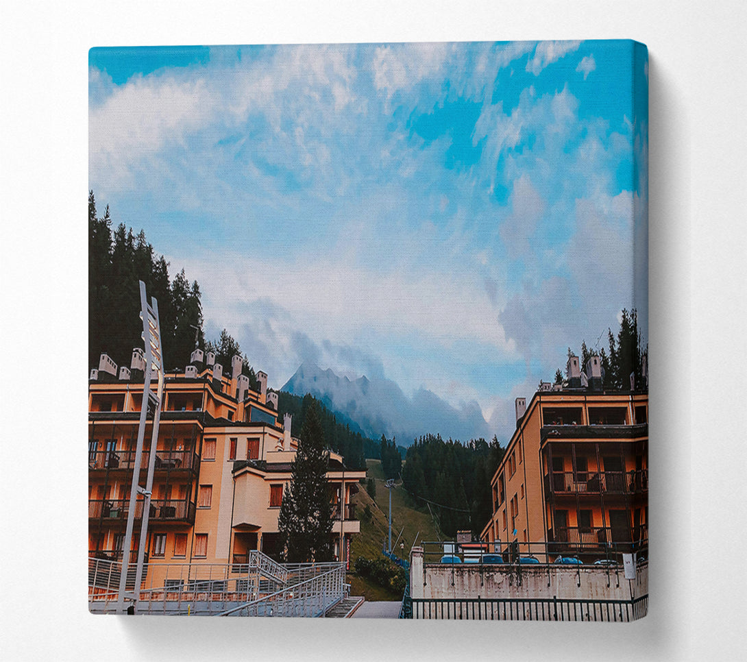  A Canvas Print of Blue Sky Condos Canvas Print