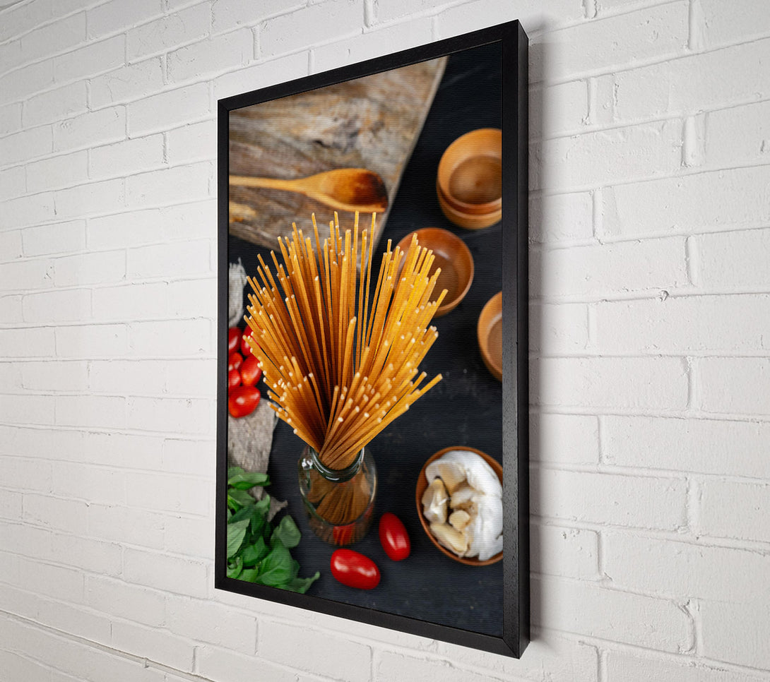  A Canvas Print of Golden Spaghetti Strands Canvas Print