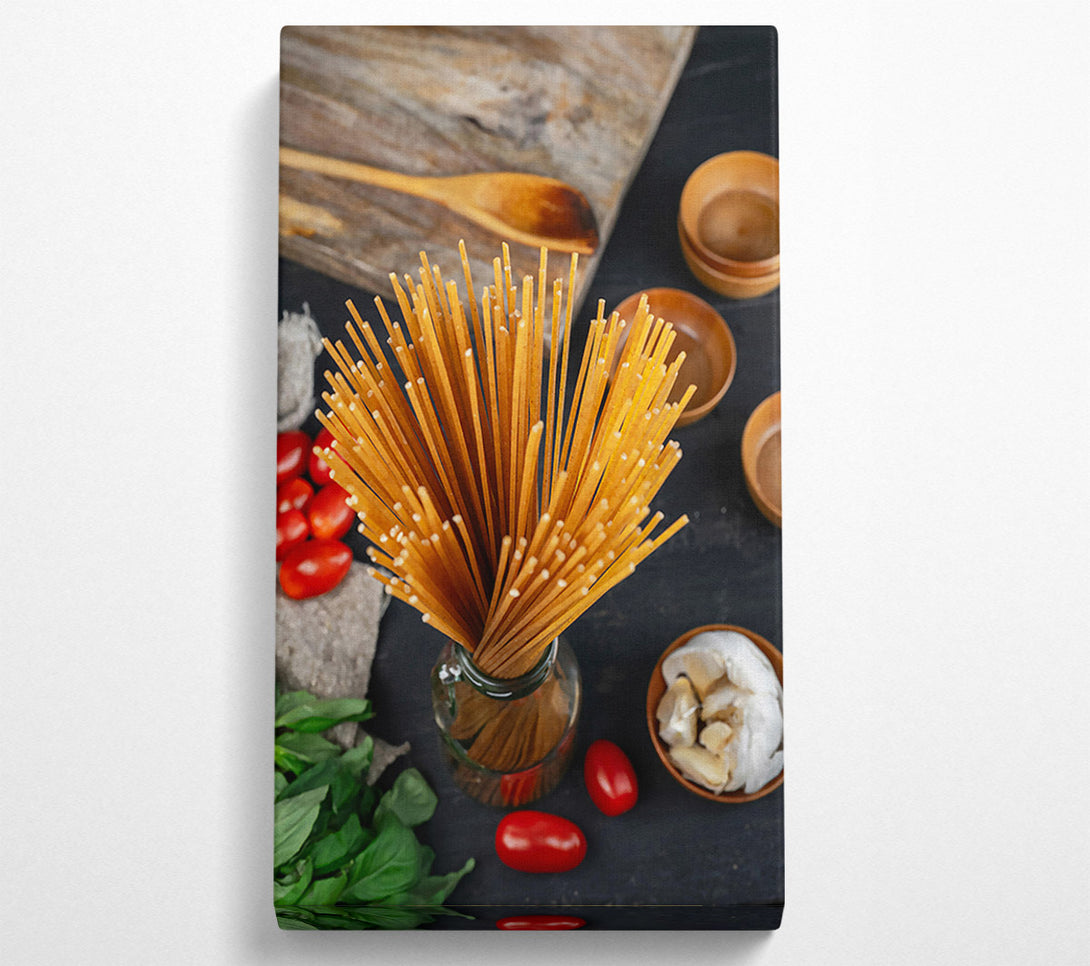  A Canvas Print of Golden Spaghetti Strands Canvas Print
