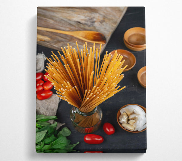  A Canvas Print of Golden Spaghetti Strands Canvas Print