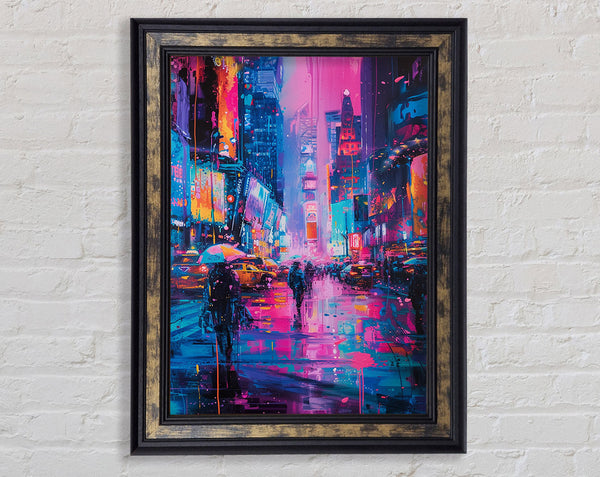 Cyber Punk City Framed Print