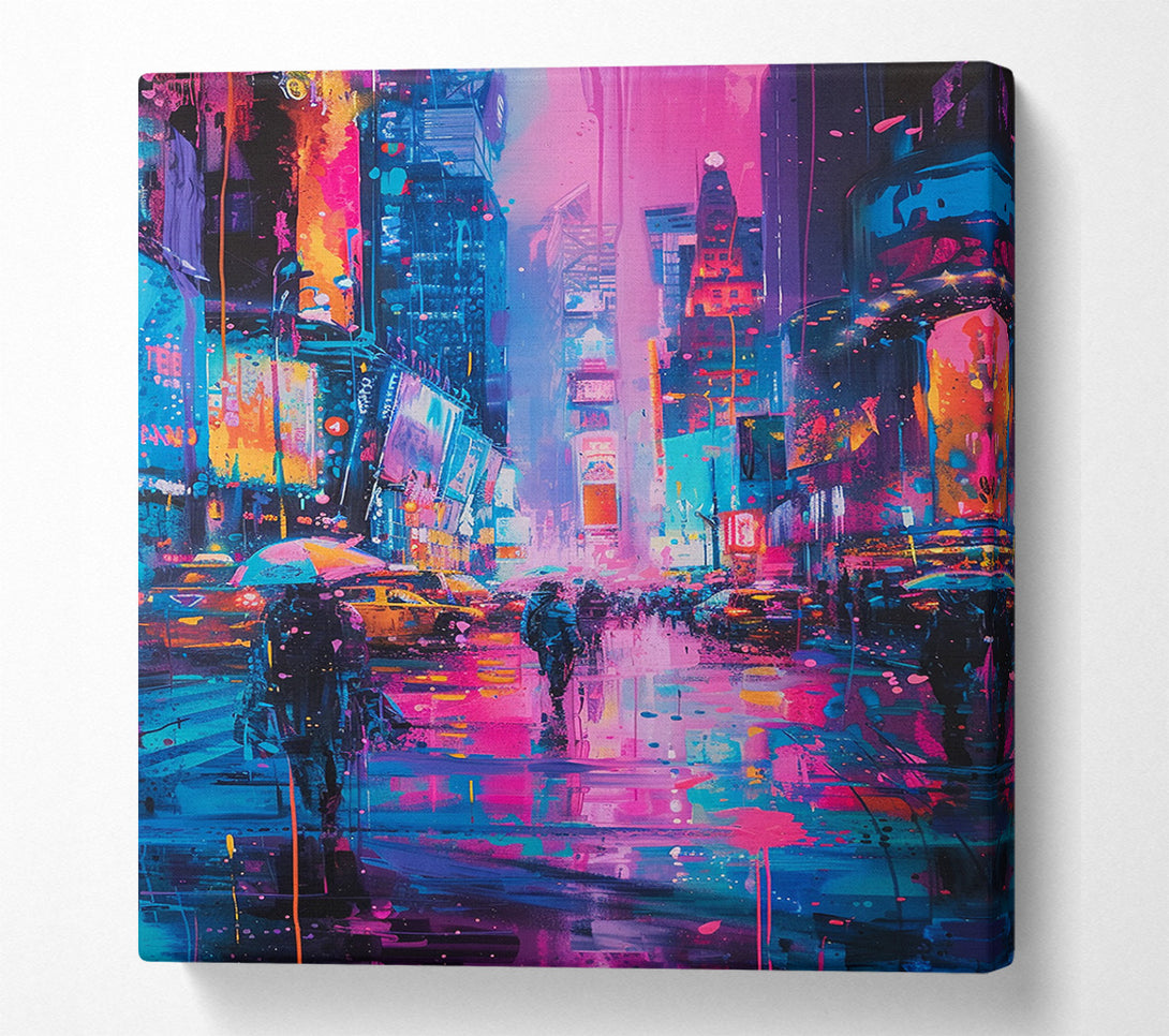  A Canvas Print of Cyber Punk City Canvas Wall Art