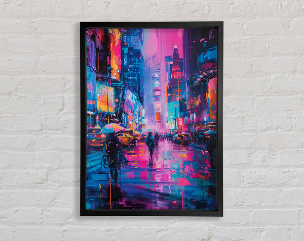 Cyber Punk City Framed Print