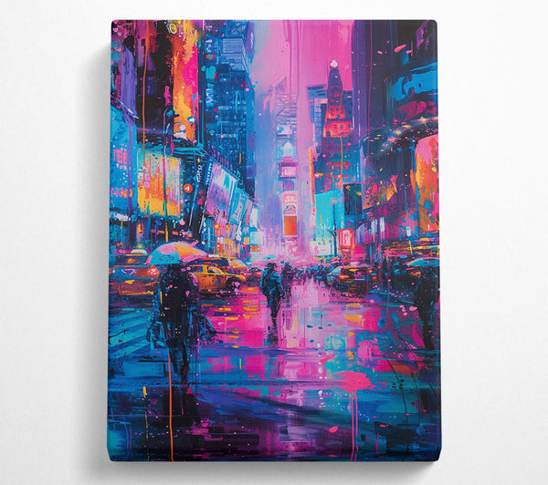  A Canvas Print of Cyber Punk City Canvas Wall Art