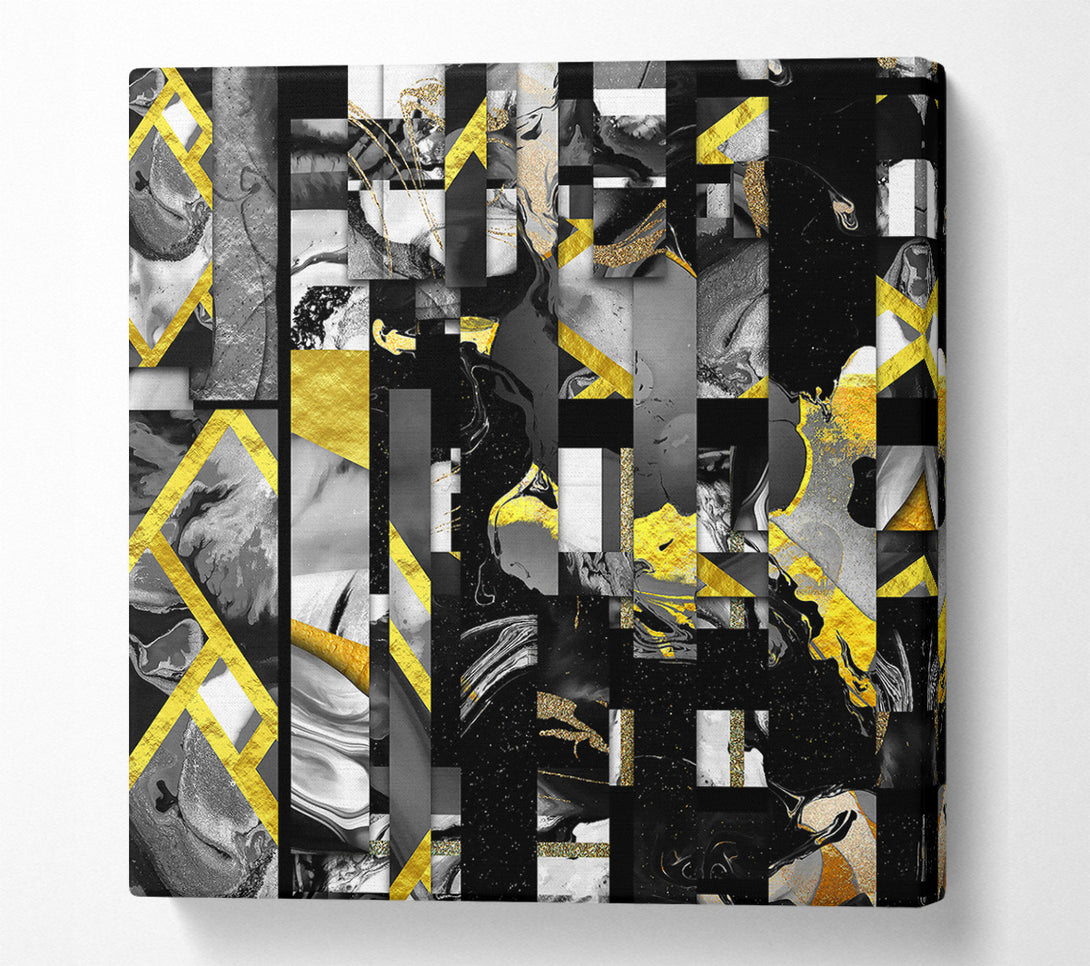  A Canvas Print of Golden Black Abstract Canvas Print