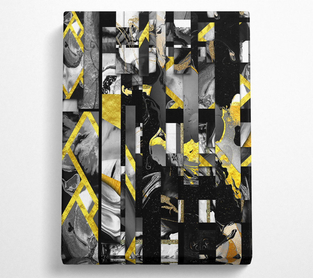  A Canvas Print of Golden Black Abstract Canvas Print
