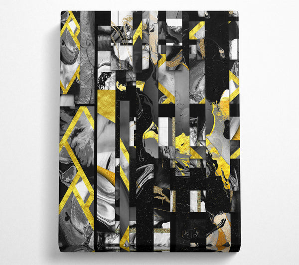  A Canvas Print of Golden Black Abstract Canvas Print